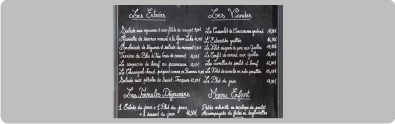 Menu bistrot